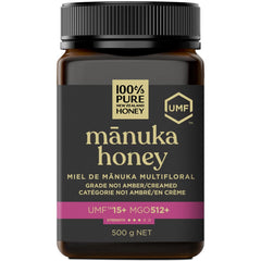 100% Pure New Zealand Honey Manuka UMF15 jar, smooth texture and premium flavor.