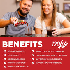 120LIFE Pomegranate Extract bottle highlights antioxidant-rich nourishment for daily balance.