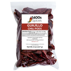 1400S SPICES Guajillo chiles: whole dried peppers for rich smoky salsas.