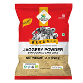 24 Mantra Organic jaggery powder in resealable packaging, ideal for natural sweetening.