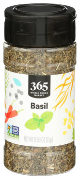 365 Basil dried leaves for pure flavor in pasta sauces.