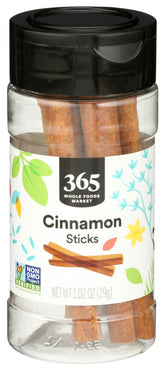 365 by Whole Foods cinnamon sticks in a jar, rich aroma ready for baking.