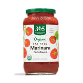 365 by Whole Foods Market marinara bottle pouring, rich flavor ready for quick weeknight meals.