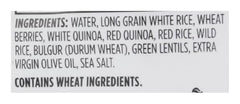 Close-up of the grain blend with rice, wheat berries, quinoa, bulgur and lentils