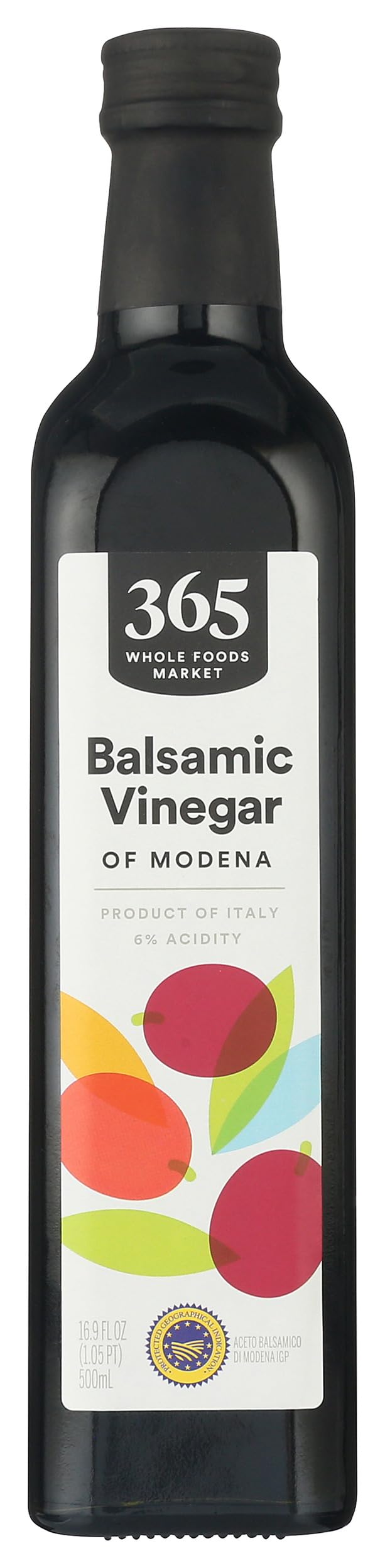 365 by Whole Foods Market balsamic vinegar Modena bottle, ideal for dressings.