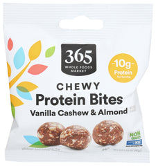 365 by Whole Foods Market protein bites in packaging, grab-and-go snack.