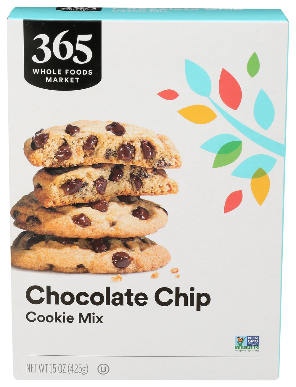 365 by Whole Foods Market chocolate chip cookie mix packshot for quick bake-and-share treats