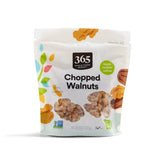 365 by Whole Foods Market chopped walnuts bag front, ready for baking and topping.