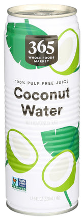 365 by Whole Foods Market coconut water bottle shows pure, additive-free hydration.
