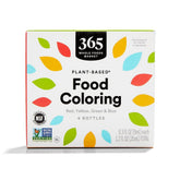 365 by Whole Foods Market plant-based coloring red bottle for vibrant cookies.
