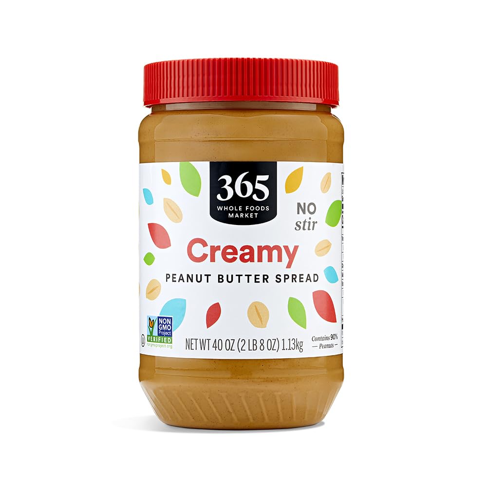 365 by Whole Foods Market creamy peanut butter jar, ideal for quick snacks