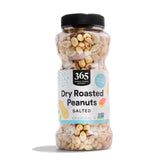 365 by Whole Foods Market dry roasted peanuts packaging front for convenient snacking