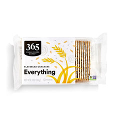 365 by Whole Foods Market Everything flatbread crackers pack, ideal for cheese boards
