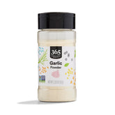 365 by Whole Foods Market garlic powder container, boosting savory flavor without artificial additives.