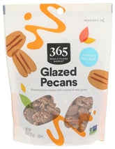 365 by Whole Foods Market glazed pecans bag closeup, ideal for quick snacking
