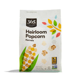 365 by Whole Foods Market heirloom popcorn packaging signals premium quality.
