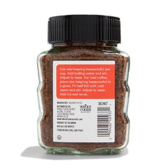 365 by Whole Foods Market instant coffee dark roast pour signaling rich aroma