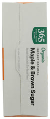 365 by Whole Foods Market oatmeal packets close-up highlighting whole grains and fiber
