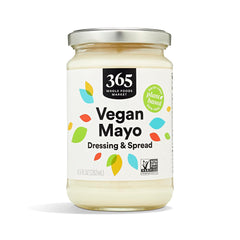 365 by Whole Foods Market mayo dressing bottle pour enhances sandwiches with creamy, versatile flavor.
