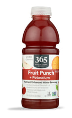365 by Whole Foods Market nutrient water fruit punch bottle highlighting potassium for hydration