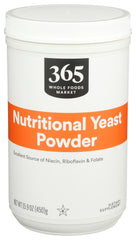 365 by Whole Foods Market Nutritional Yeast front label highlights premium flavor-boosting supplement