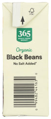 365 by Whole Foods Market organic black beans label close-up emphasizes organic and non-GMO quality