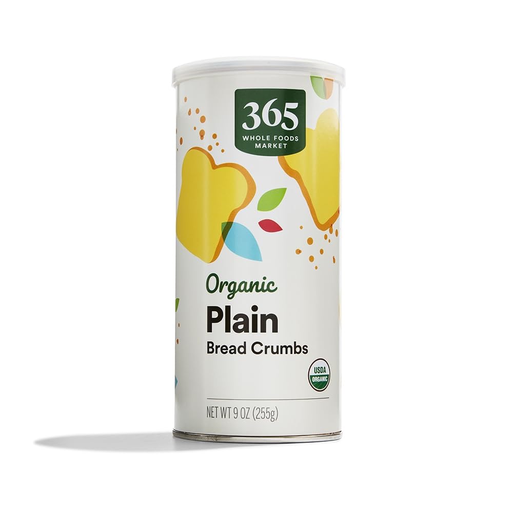 365 by Whole Foods Organic Breadcrumbs bag front shows premium coating option for chicken