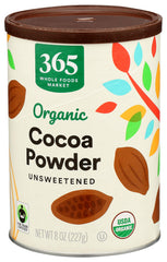 365 by Whole Foods Market unsweetened cocoa powder close-up for versatile uses
