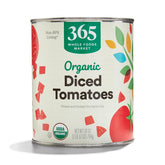 365 by Whole Foods Market Organic Diced Tomatoes in Juice can on shelf for easy sauces