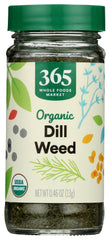 365 by Whole Foods Market Organic Dill Weed bottle on shelf, ideal seasoning.