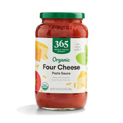 365 by Whole Foods Market organic four cheese pasta sauce jar, rich Italian flavor for quick pasta