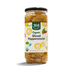 365 by Whole Foods Market Organic Golden Pepperoncini sliced in brine for tangy flavor