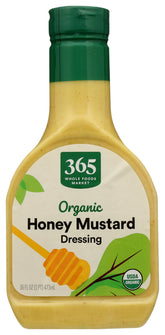 365 by Whole Foods Market Organic Honey Mustard Dressing bottle for salads