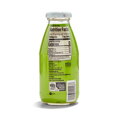 Close-up of the lime juice label on the 10oz bottle for trust and quality.