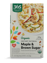 365 by Whole Foods Market organic maple brown sugar oatmeal packets front view for quick breakfasts