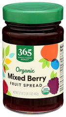 365 by Whole Foods Market organic mixed berry fruit spread on toast for a breakfast idea
