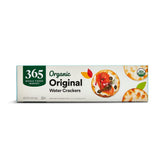 365 by Whole Foods Market Organic Original Water Crackers front pack, light and crisp for cheese pairings
