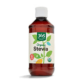 365 by Whole Foods Market organic stevia liquid extract bottle with pour for zero-calorie beverages.