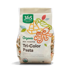 365 by Whole Foods Market pasta sea shapes on plate, kid-friendly dinner option