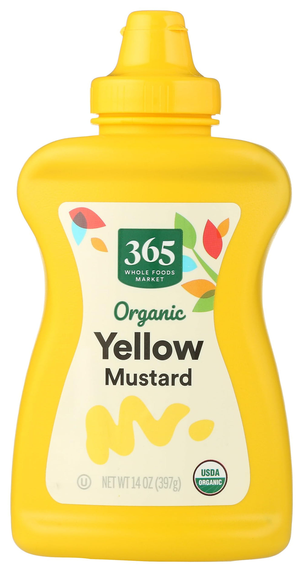 365 by Whole Foods Market Organic Yellow Mustard bottle front for sandwiches