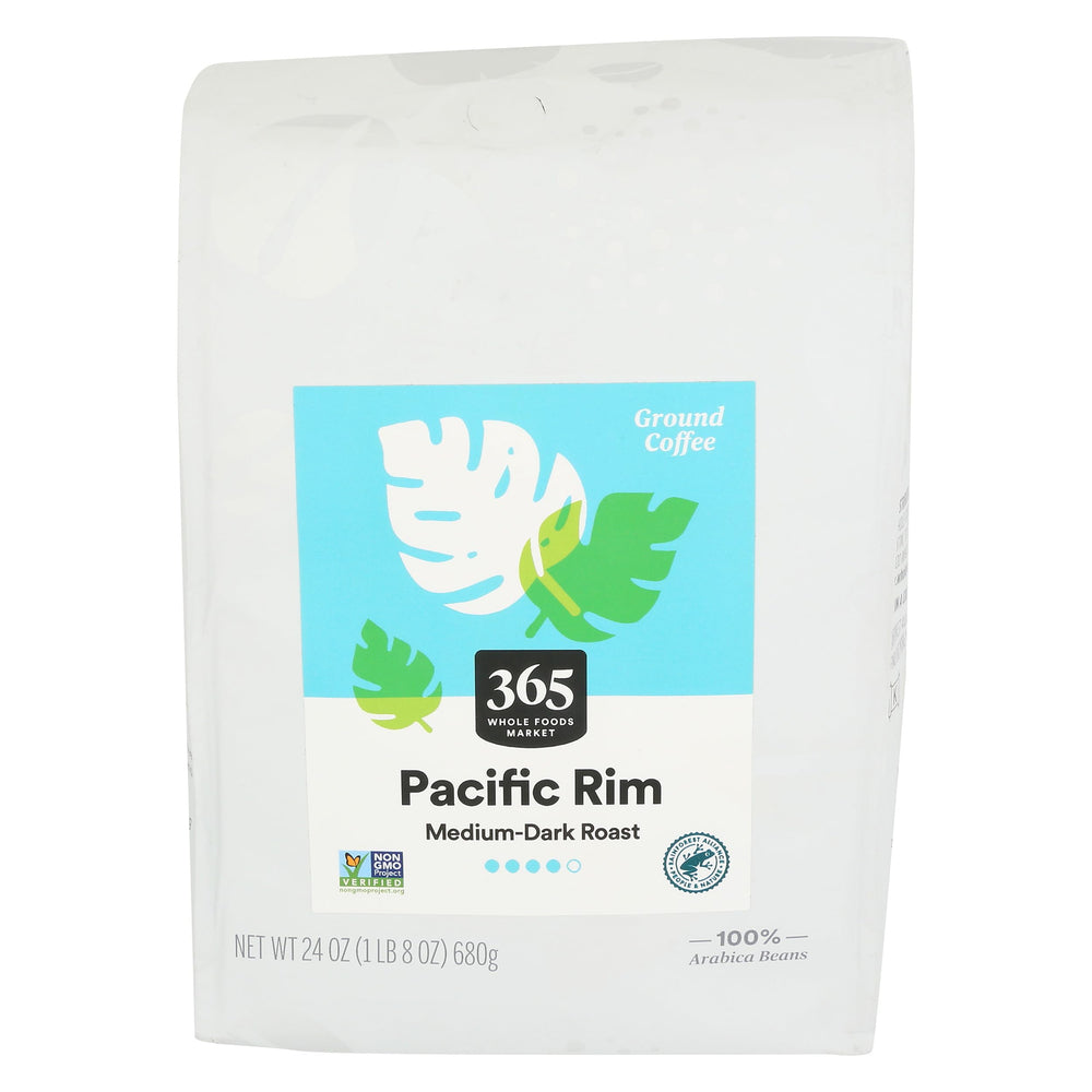 365 by Whole Foods Market Pacific Rim Vienna Roast ground coffee bag with deep aroma.
