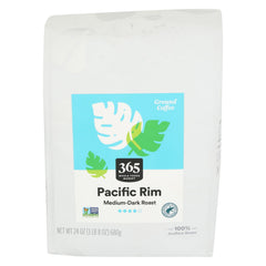 365 by Whole Foods Market Pacific Rim Vienna Roast ground coffee bag with deep aroma.