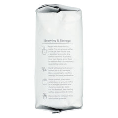 Fair Trade label on Pleasant Morning Buzz signals ethical sourcing.