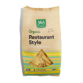 365 by Whole Foods Market restaurant-style white corn tortilla chips bag with crisp flavor