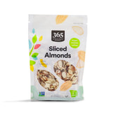 365 by Whole Foods Market sliced almonds, 8-ounce bag, ideal for baking and topping.
