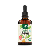 365 by Whole Foods Market stevia liquid extract bottle with dropper for zero-calorie sweetness.