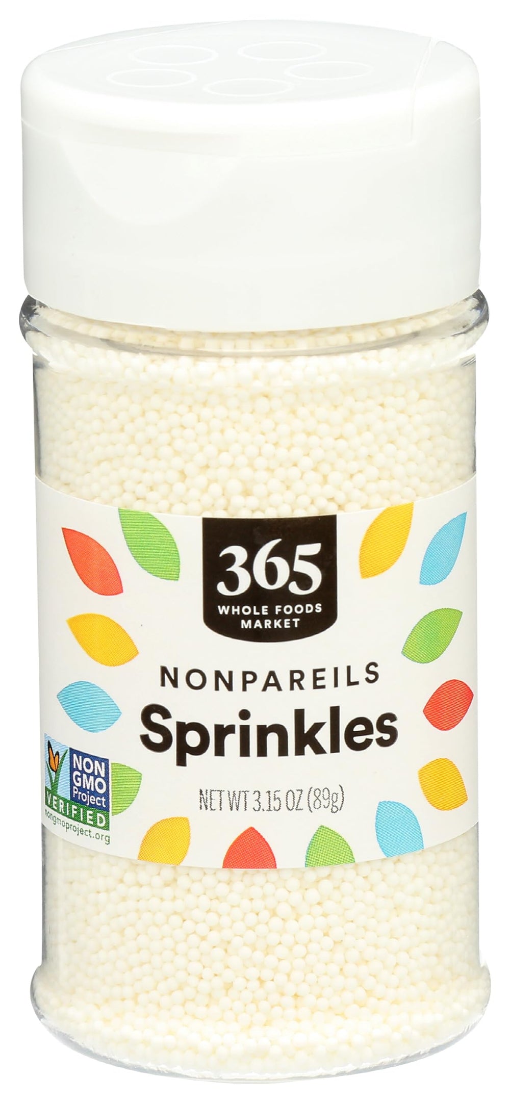 365 by Whole Foods Market white nonpareils sprinkles pack for dessert decoration
