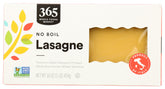 365 by Whole Foods Market No Boil Lasagne pack shot shows a simple dinner option.