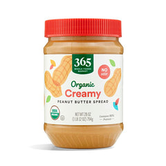 365 by Whole Foods Market organic creamy peanut butter jar for sandwiches and spreads