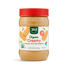 365 by Whole Foods Market Organic Creamy Peanut Butter Spread No Stir jar for effortless everyday spreading